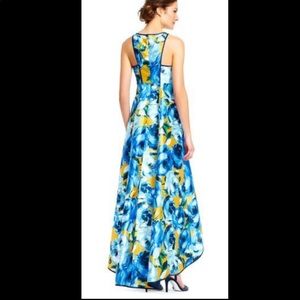 Adrianna Papell High-Low Halter Dress with Floral Print